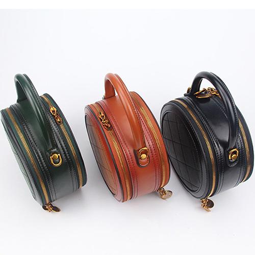 Round Leather Shoulder Bags For Women