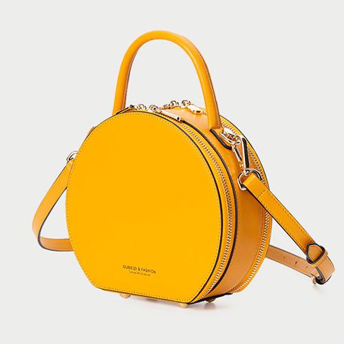 Graceful Classic Leather Circle Shaped Bags
