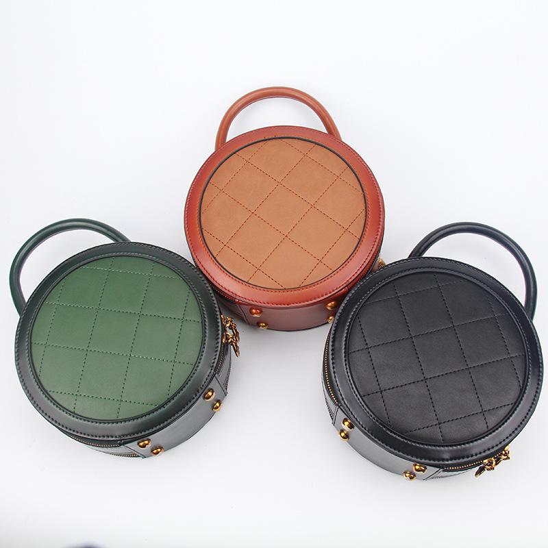 Round Leather Shoulder Circle Cross Body Bags