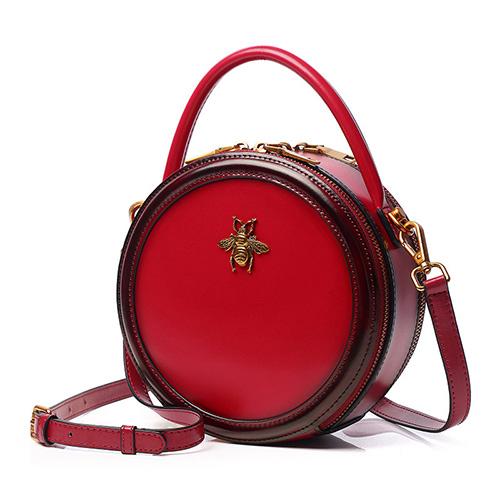 Unique Bumble Bee Leather Round Bags Womens