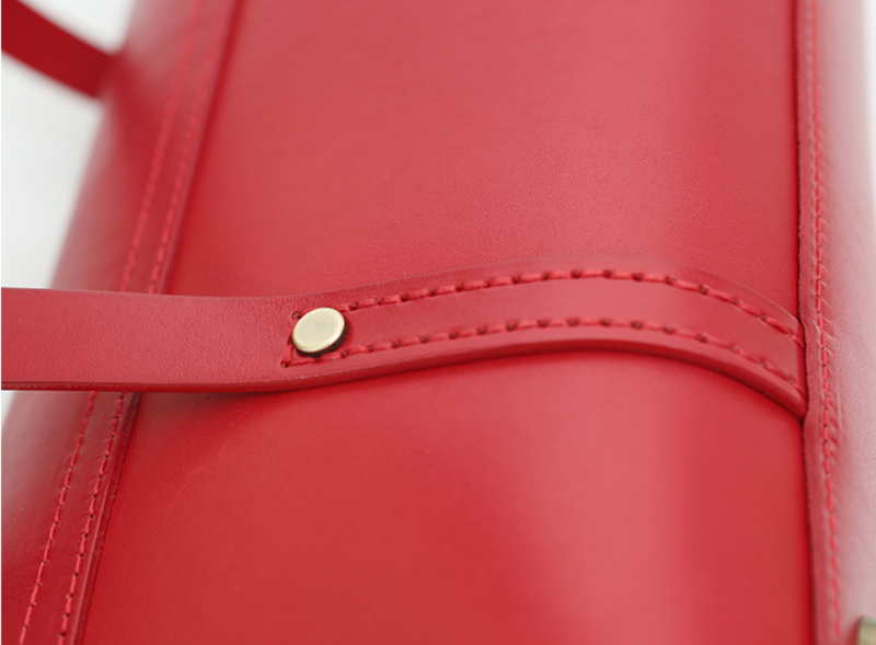 Genuine Leather Handmade Horizontal Satchel  Bag Purse