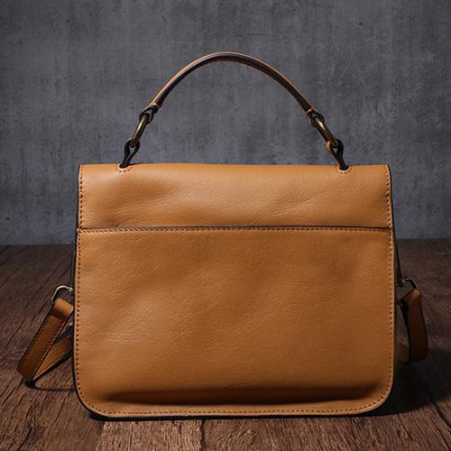Brown Womens Fashion Leather Satchel Handbag Black Purse Small Satchel Bag for Ladies