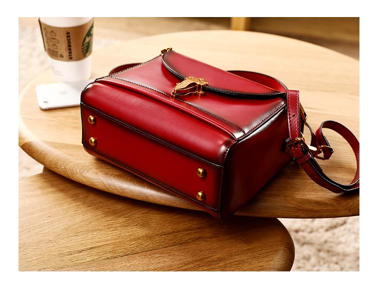 Luxurious Leather Small Satchel Handbags Ladies