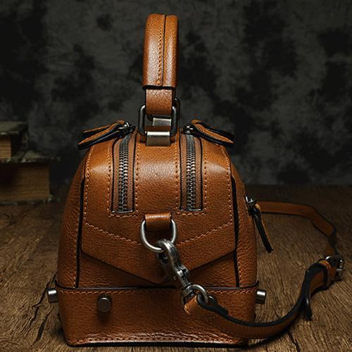 Brown Leather Satchel Box Handbags Womens Red Satchel Small Crossbody Bag for Ladies