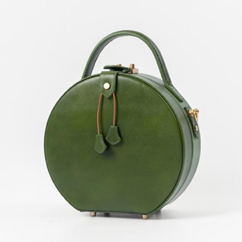 Classic Circular Handbag Leather for Womens
