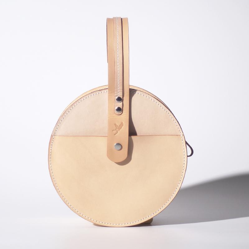 Fashionable Handmade Leather Circle Clutch Bag