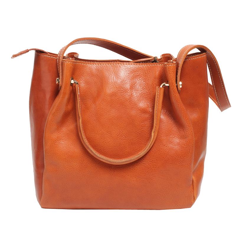 Fashion Soft Womens Tan Leather Handbag Tote Bag Brown Women's Satchel Handbags Shoulder Bag Tote