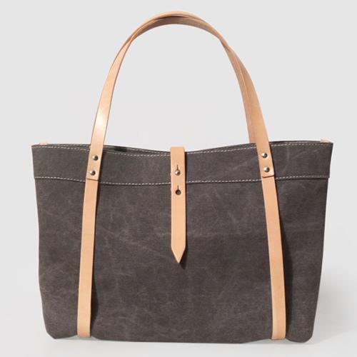 Canvas And Leather 16" Tote Shopping Bags