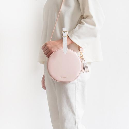 Minimalist Leather Circle Clutch Bag