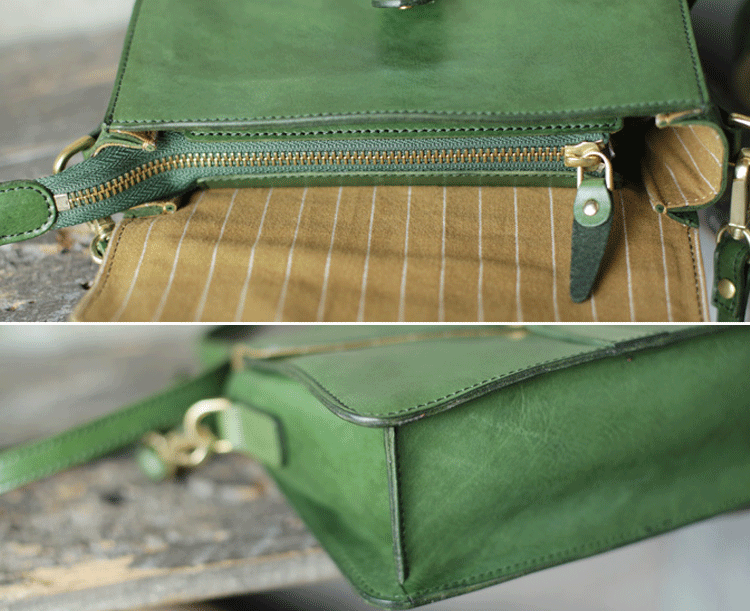 Green Womens Leather Satchel Side Bag Handbag Womens Leather Satchel Shoulder Bag Small Crossbody Bag