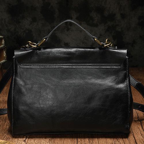Brown Italian Leather Crossbody Bag for Girls Dates