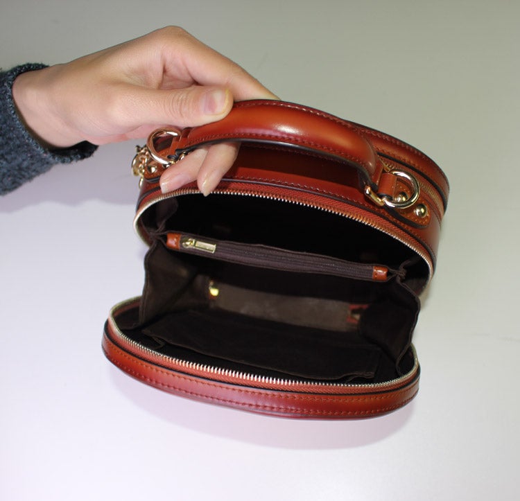 Leather handbag shoulder bag brown for women leather crossbody bag