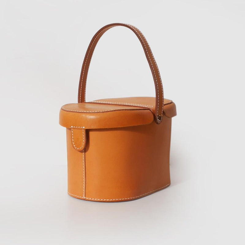 Handcrafted Leather Bucket Handbags Minimalist Style
