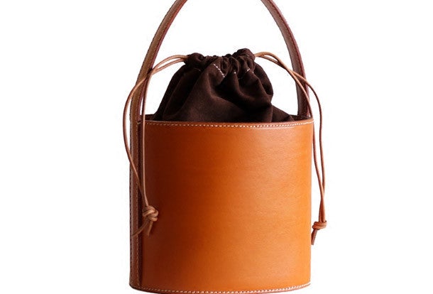 Handmade Leather Barrel bag shopper bag for women leather handbag shoulder bag