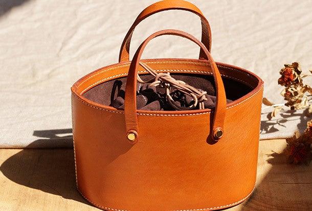 Large Capacity Style Leather Bucket Bag for Women