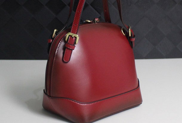 Leather handbag shoulder bag  brown red gray for women leather crossbody bag
