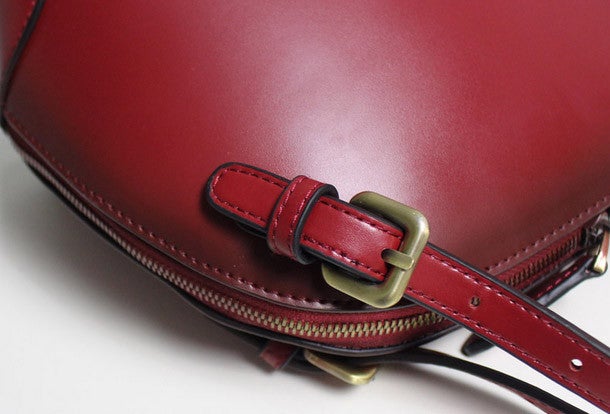 Leather handbag shoulder bag  brown red gray for women leather crossbody bag