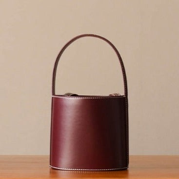 Retro Style Bucket Handbag Leather for Girl