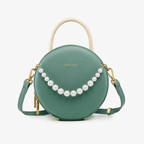 Elegant Handbag with Leather Circle Shape