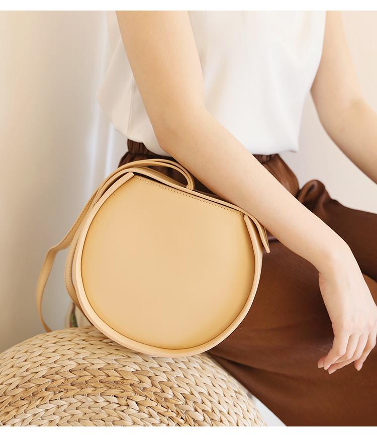 Lovely Chic Small Leather Circle Shoulder Bags
