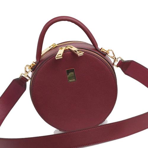 Round Leather Circle Cross Body Bag