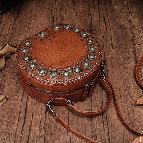Unique Leather Circle Round Shoulder Bags