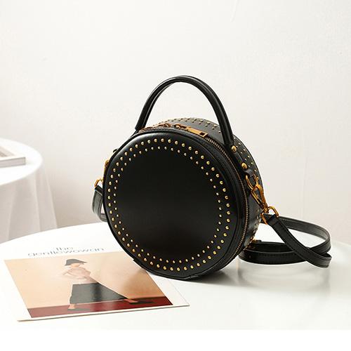 Classy Small Leather Circle Handbags Womens