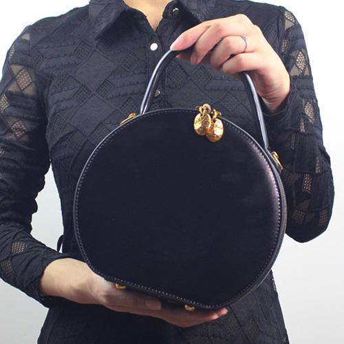 Leather Circle Round Shouler Bags Purses