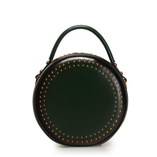 Classy Small Leather Circle Handbags Womens
