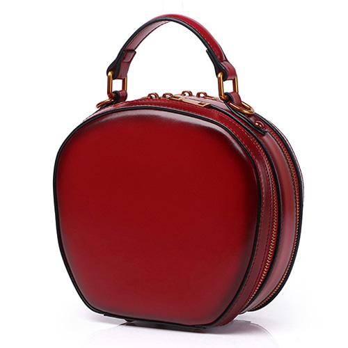 Leather Round Crossbody Bags For Women
