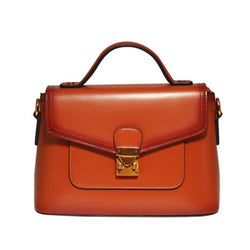 Stylish Classic Tan Leather Satchel Handbag for Ladies