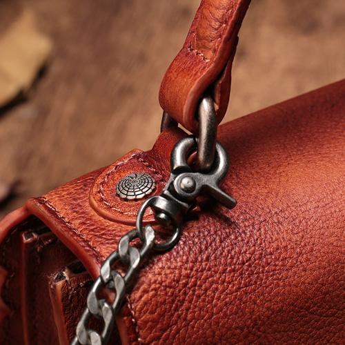 Vintage Womens Leather Handbags Purse Brown Satchel Handbags Shoulder Crossbody Bags for Ladies