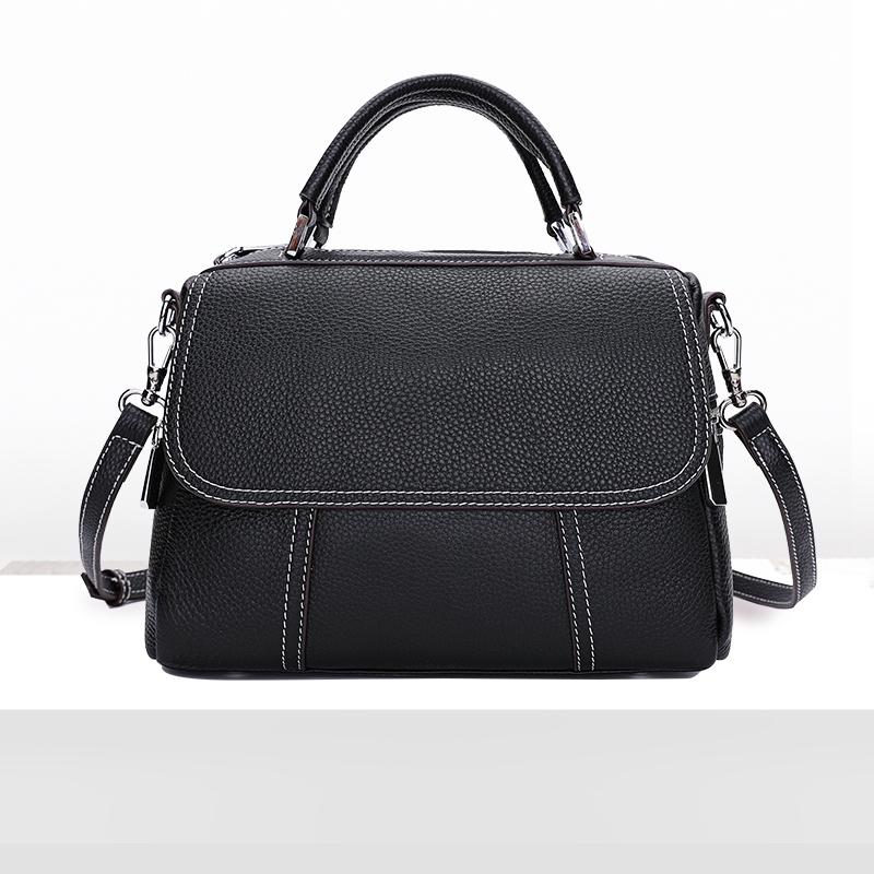 Fashionable Grey Genuine Leather Handbags Purses