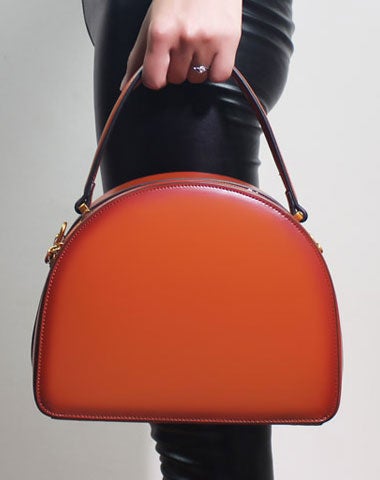 Genuine Leather semi-circle handbag shoulder bag for women leather crossbody bag