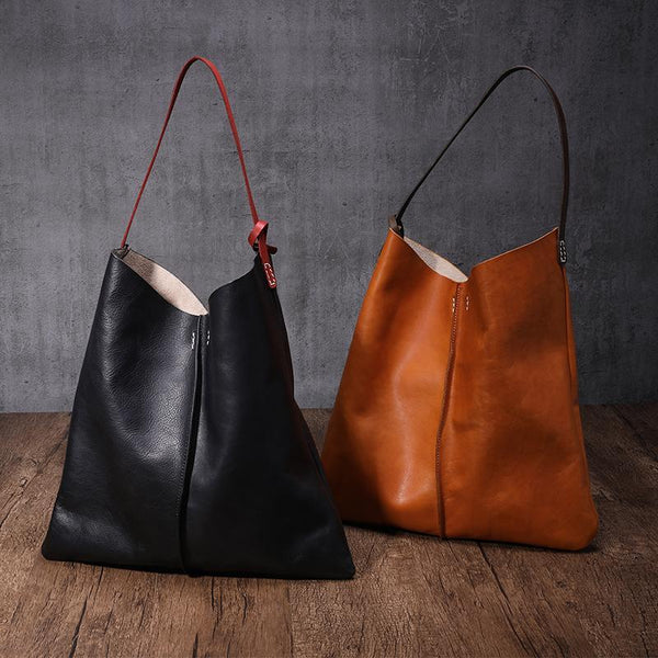 Practical Leather Bucket Tote Bag Womens