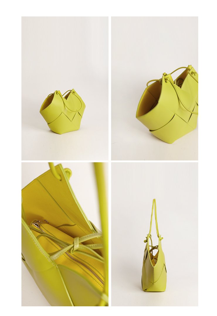 Mustard Yellow Leather Tote Bag Minimalist  Soft