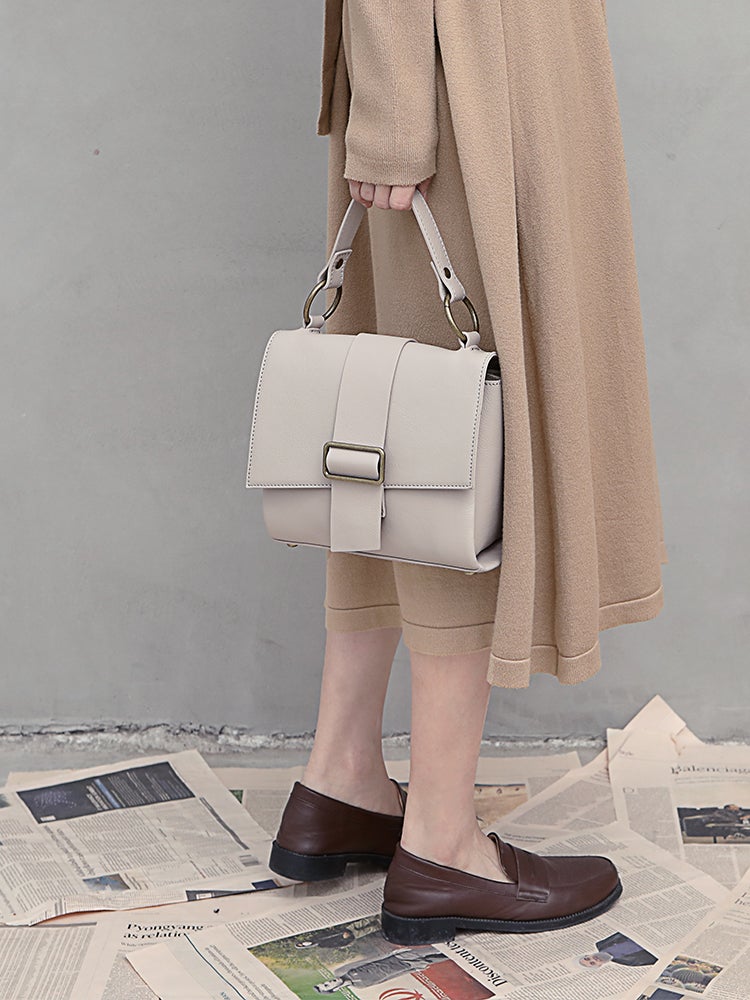 Fashion White Leather Shoulder Bag Ladies Work