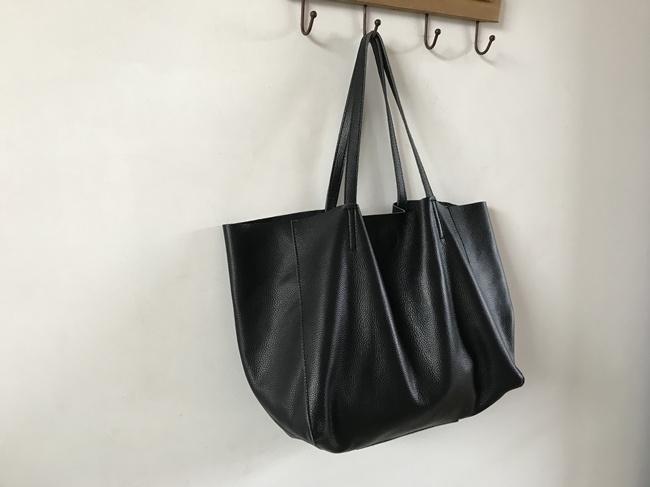 Fashion Womens Black Leather Oversize Tote Bags Black Shoulder Tote Bag Handbag Tote For Women
