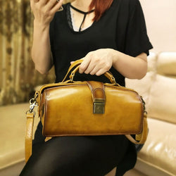 Vintage Womens Tan Leather Doctor Handbag Purses Vintage Handmade Doctor Crossbody Purse for Women