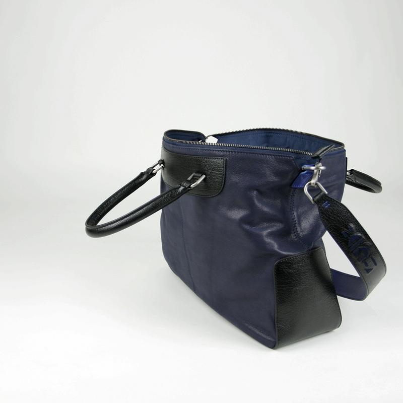 Classic Large Womens Gray&Black Leather Work Handbag Purse Leather Shoulder Purse Bag for Ladies