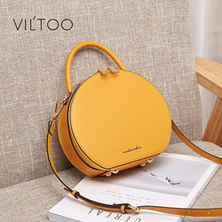 Graceful Classic Leather Circle Shaped Bags