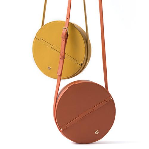 Round Leather Crossbody Bag