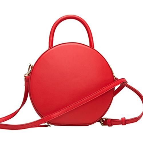 Modish Classic Red Circle Leather Purse Bag
