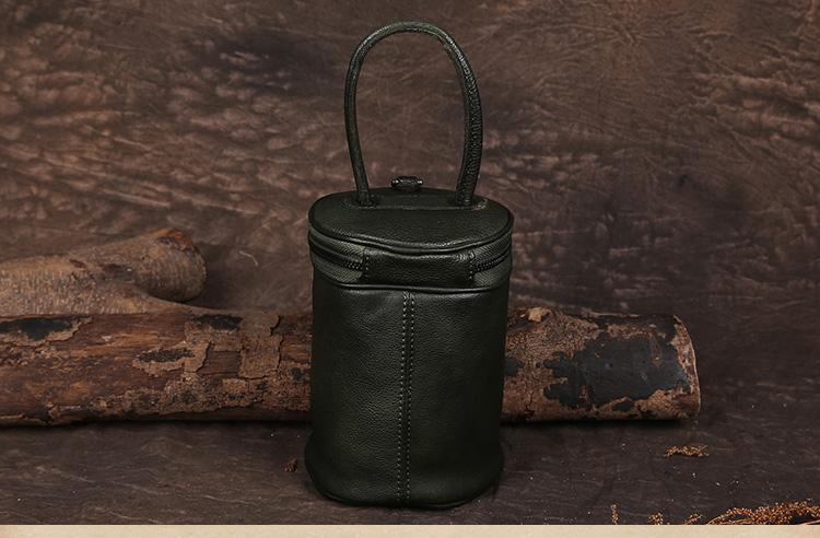 Mini Barrel Purse Leather Bucket Handbags For Womens