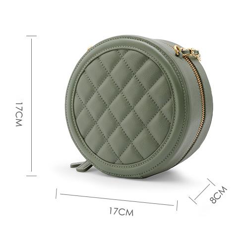 White Round Quilted Circle Crossbody Bags