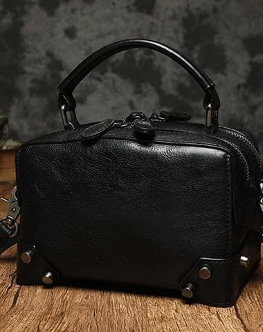 Black Leather Satchel Handbags Womens Red Satchel Small Crossbody Bag for Ladies