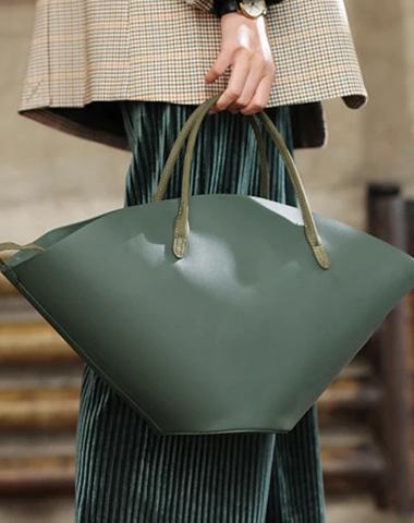 Fashion Scalloped Leather Handbag Womens