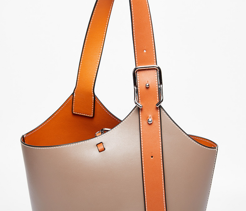 Fashionable Leather Bucket Shopper Bags
