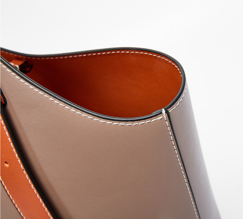Leather Bucket Handbags Versatile Style