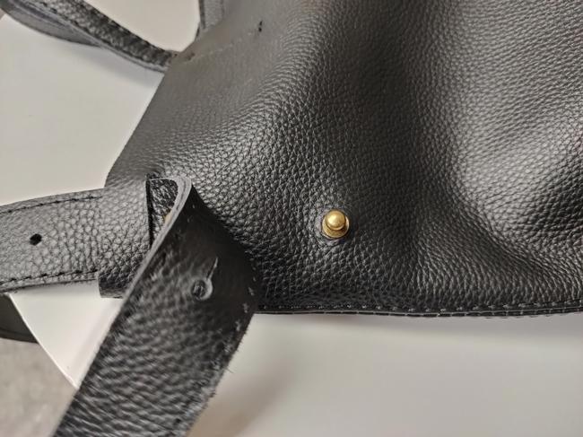 Stylish Black Leather Tote Bag Shoulder Tote Handbag Black Crossbody Tote Purse For Women